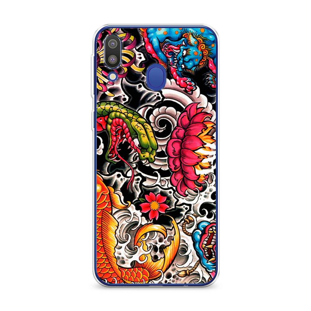 

Чехол на Samsung Galaxy M20 "Японское искусство", Красный;оранжевый;голубой, 27450-4