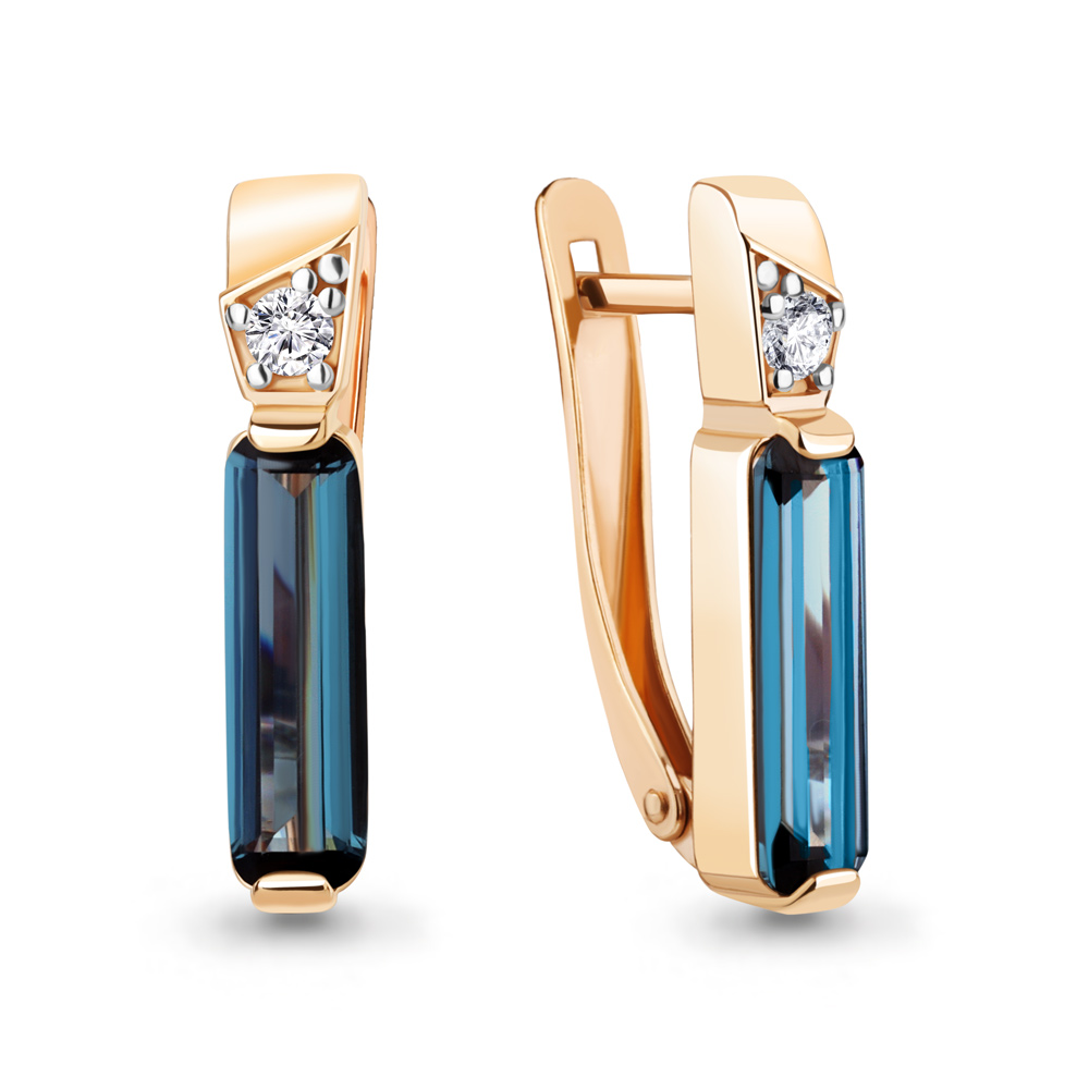 

Серьги из серебра с фианитом Aquamarine Aquamarine 4791793А_925_з, 4791793А_925_з
