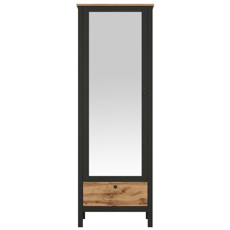 

Шкаф с зеркалом Loft SZF1W1S/60, дуб вотан/черный, Коричневый;черный, Шкаф с зеркалом Loft SZF1W1S/60