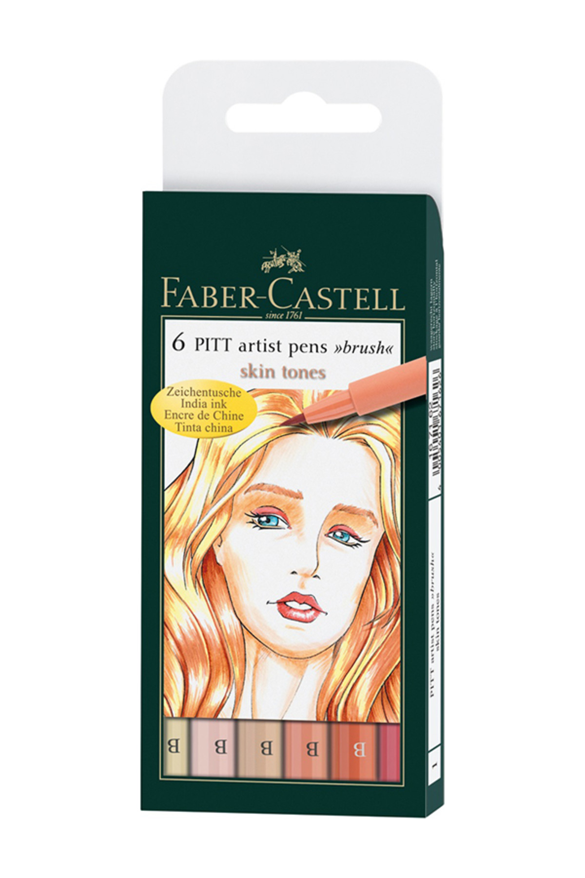 

Набор капиллярных ручек Faber-Castell Pitt Artist Pen Brush Light Skin 167162 6 цветов, Разноцветный