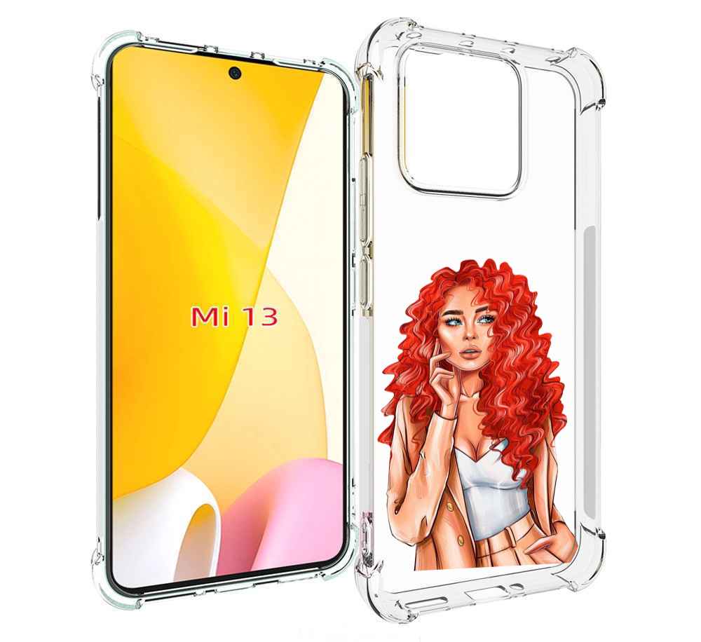 

Чехол MyPads девушка-с-яркими-волосами женский для Xiaomi 13, Прозрачный, Tocco