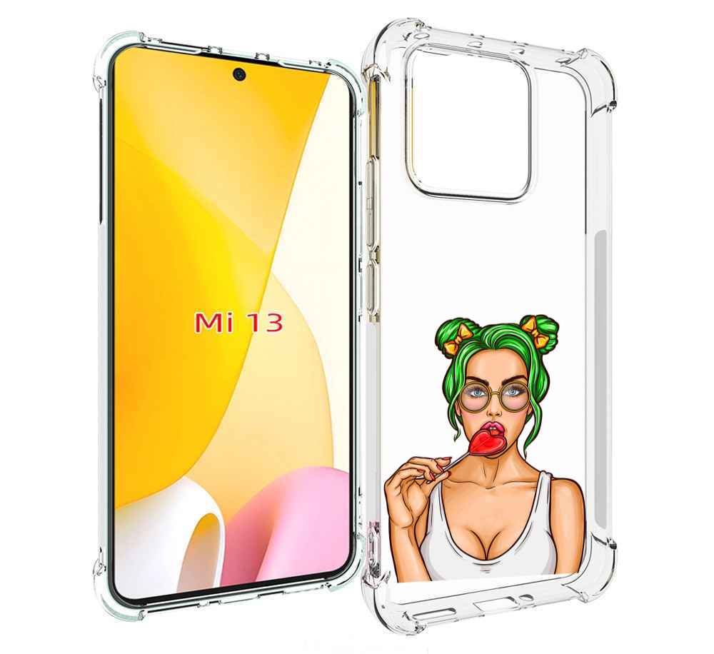 

Чехол MyPads девушка-с-чупачупсом-в-виде-сердца женский для Xiaomi 13, Прозрачный, Tocco