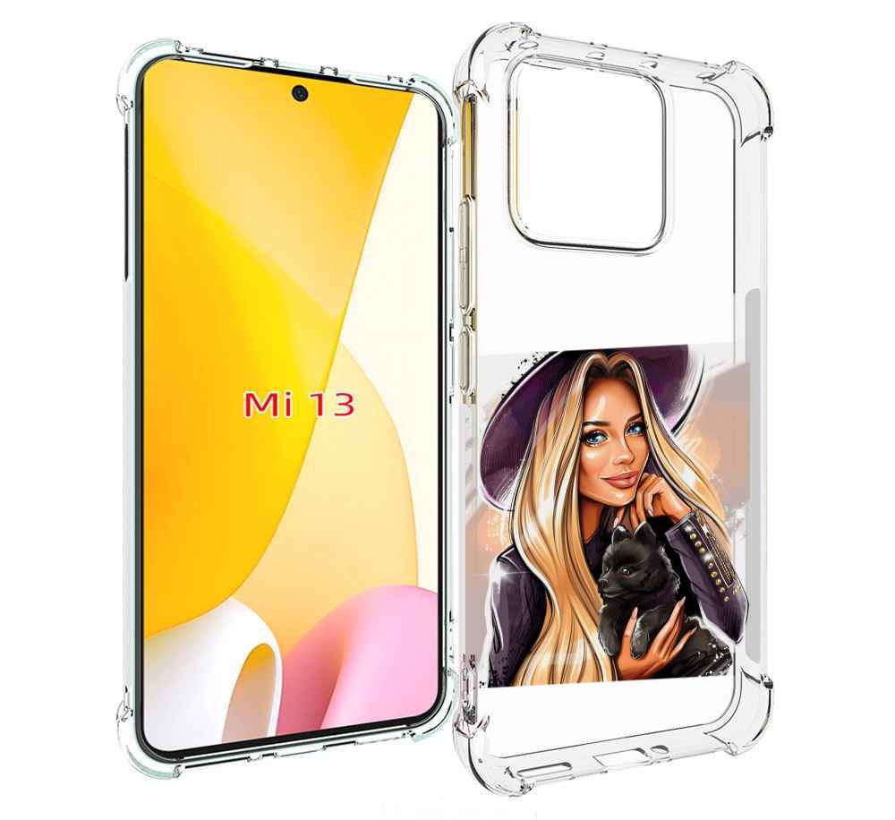 

Чехол MyPads девушка-с-черным-щенком женский для Xiaomi 13, Прозрачный, Tocco