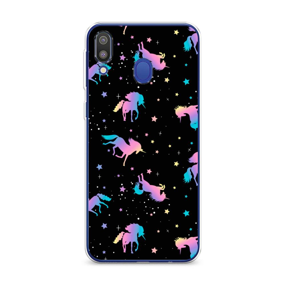

Чехол на Samsung Galaxy M20 "Единороги градиент", Черный;розовый;голубой, 27450-1
