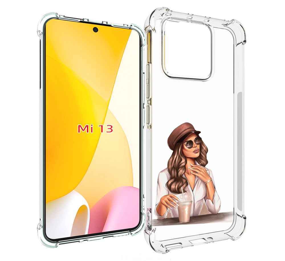 

Чехол MyPads девушка-с-милкшейком женский для Xiaomi 13, Прозрачный, Tocco