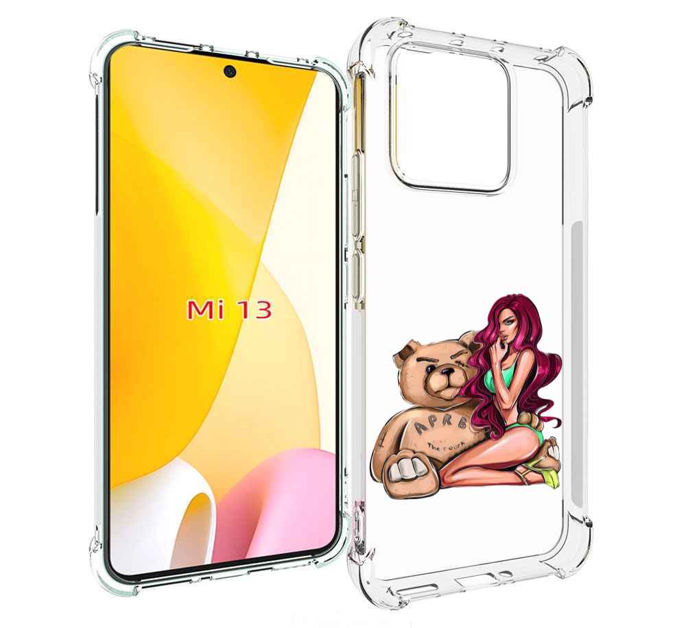 

Чехол MyPads девушка-с-большим-плюшевым-мишкой для Xiaomi 13, Прозрачный, Tocco