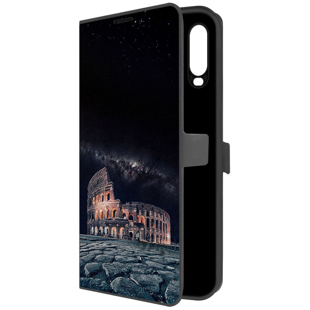 

Чехол-книжка Krutoff Eco Book для Vivo Y11 Италия, Колизей (черный)