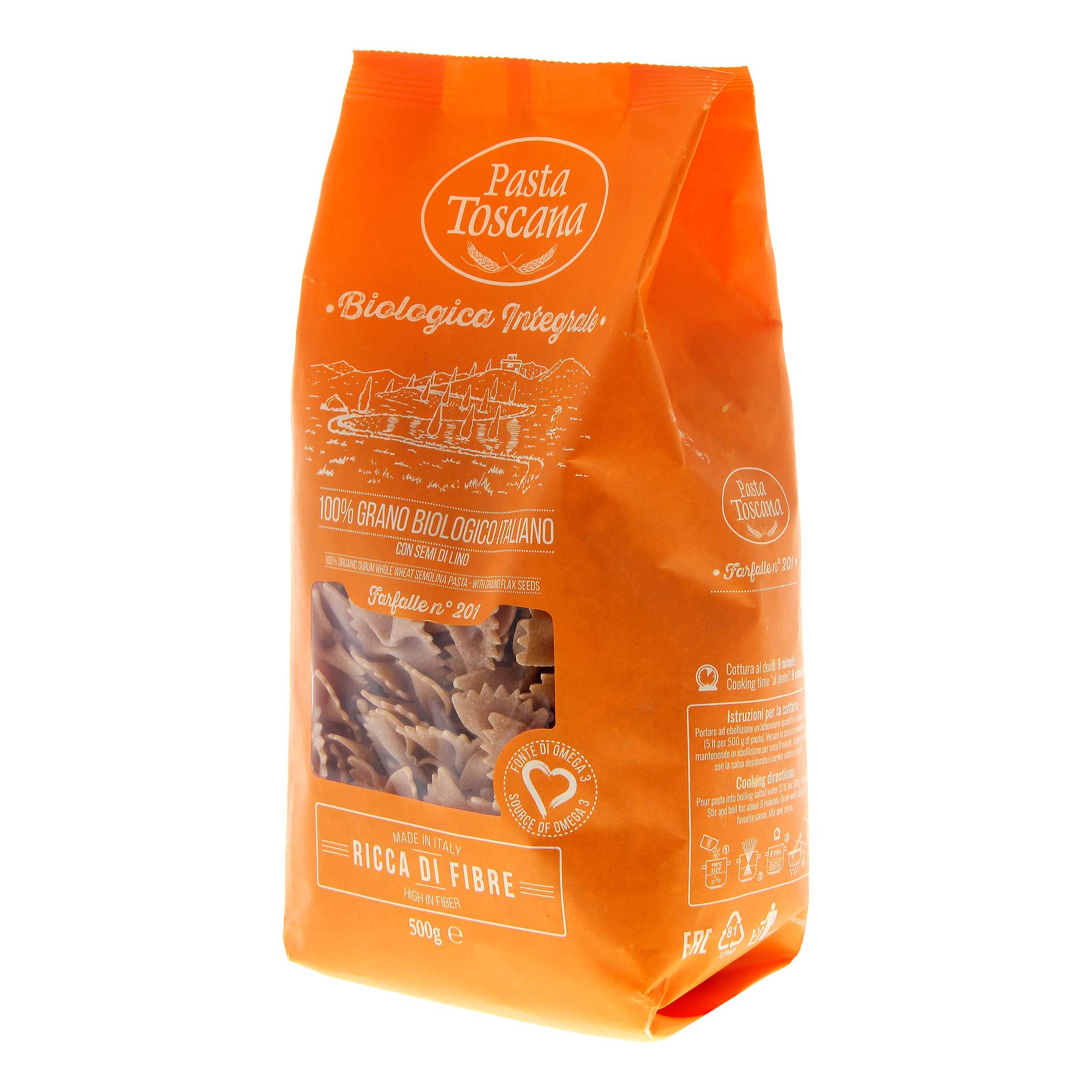 

Макаронные изделия Fabianelli Бабочки Farfalle Omega-3 Bio 500 г