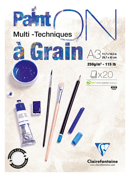 

Альбом-склейка Clairefontaine Paint'On with grain А3 20 л 250 г экстра-белый