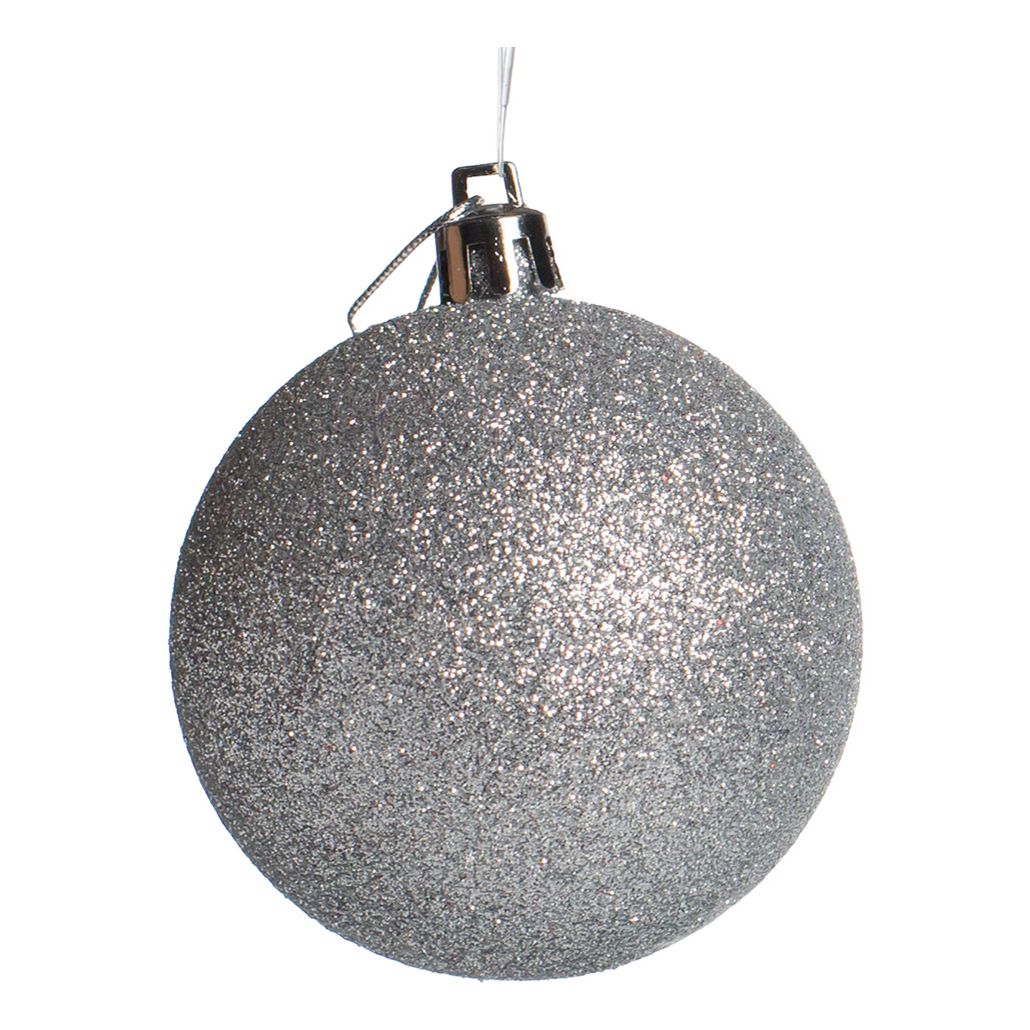 Елочный шар Santa's World серебряный 7 см