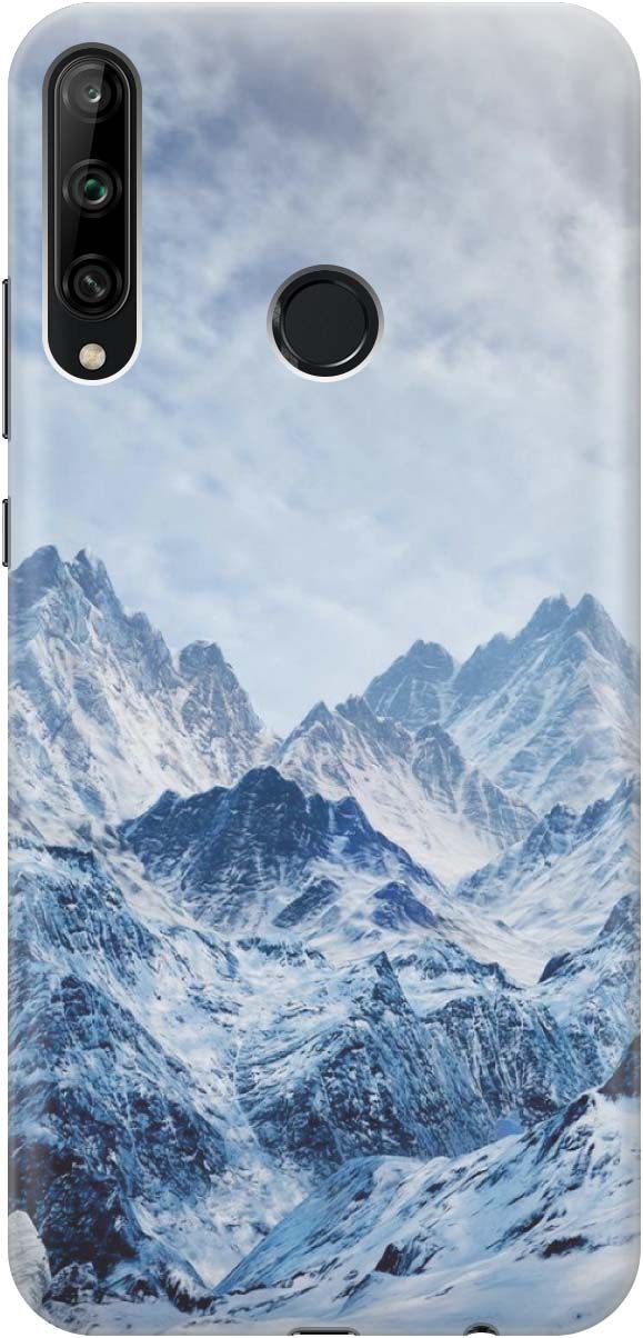 

Чехол на Honor 9C/Huawei P40 Lite E "Снежные горы", Белый;голубой, 358