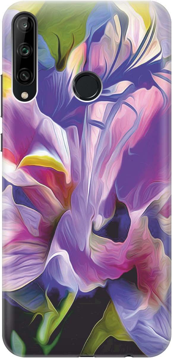 

Чехол на Honor 9C/Huawei P40 Lite E "Цветочная абстракция", Зеленый;синий, 358