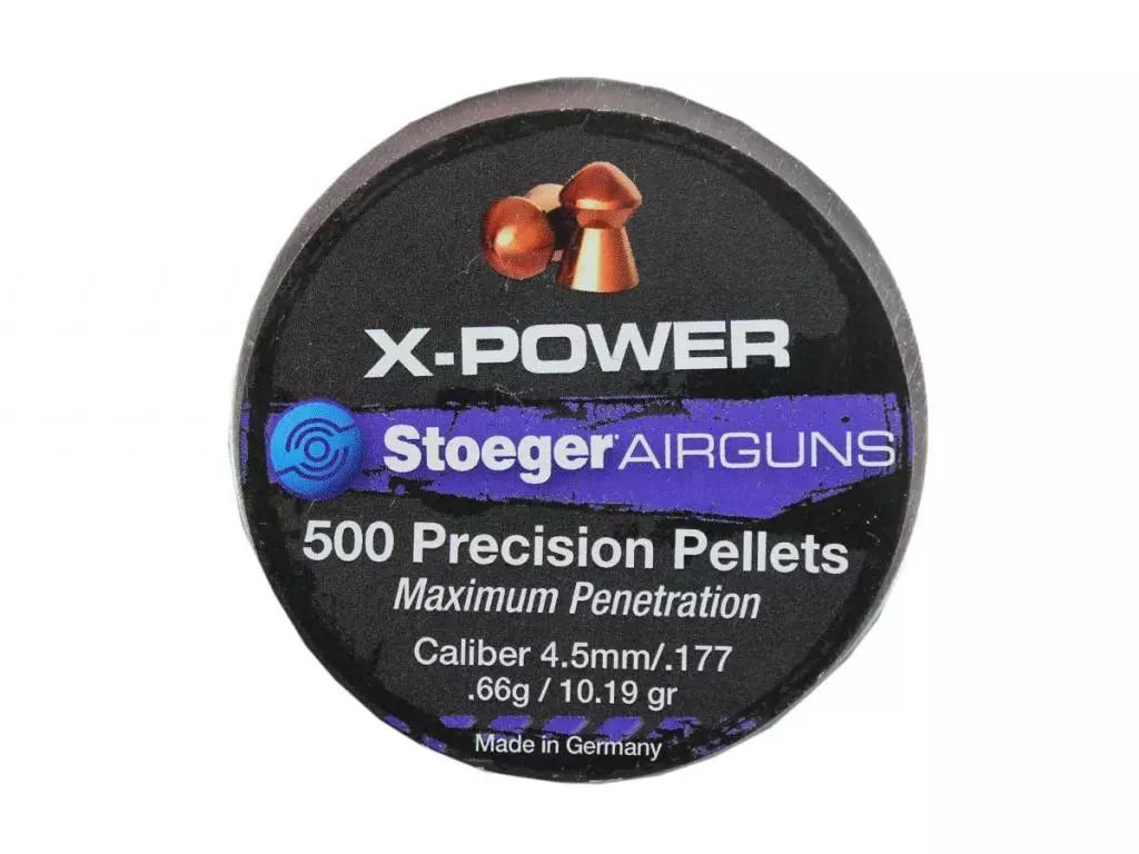

Пули пневматические Н&N Stoeger X-Power 4,5 мм 0,66 г, 500 штук, Серый