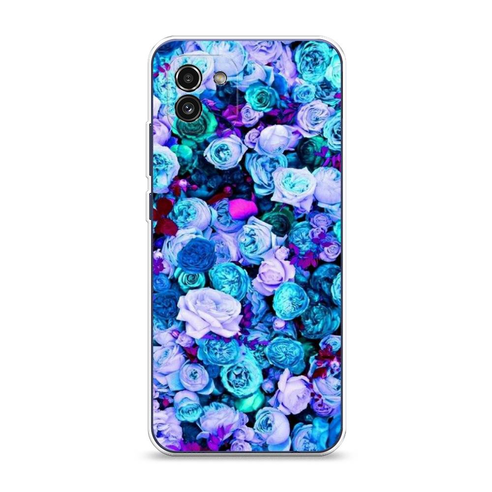 

Чехол на Samsung Galaxy A03 "Цветочный ковер", Фиолетовый, 2104950-2