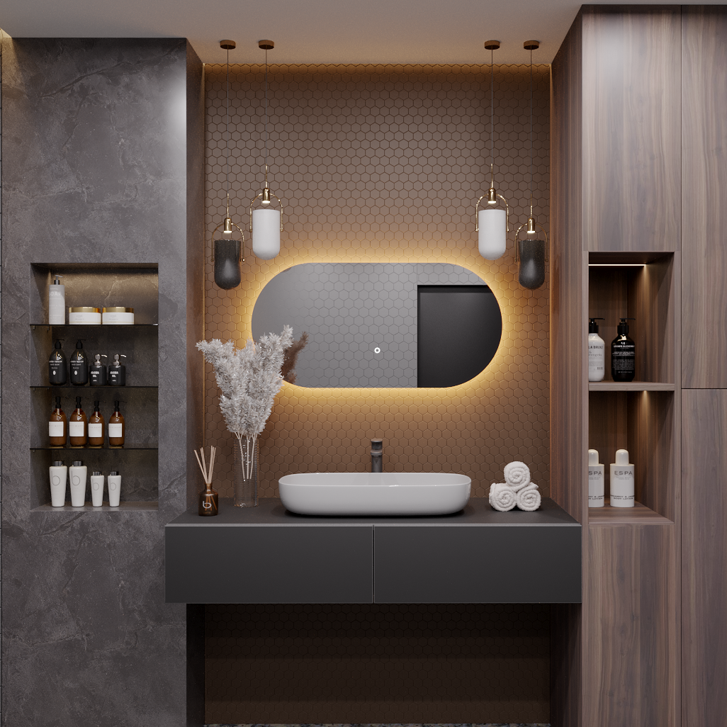 Зеркало для ванной Alias Олимпия 50*120  с теплой LED-подсветкой зеркало alias