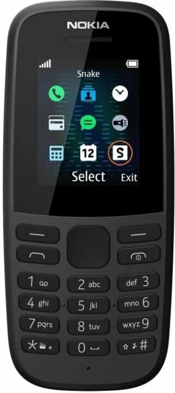 

Мобильный телефон кнопочный Nokia 105, черный, 105