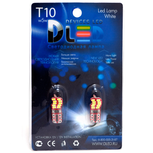 

Светодиодная автомобильная лампа T10 - W5W - 20 SMD 3014 + Обманка (Комплект 2 лампы.), T10 - W5W - 20 SMD 3014 + Обманка