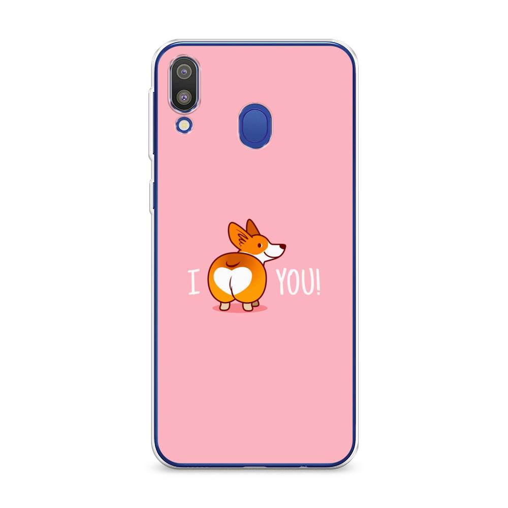 

Чехол на Samsung Galaxy M20 "Корги I love you", Розовый;коричневый;белый, 27450-1