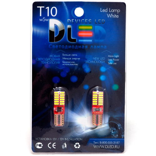 

Светодиодная автомобильная лампа T10 - W5W - 24 SMD 3014 + Обманка (Комплект 2 лампы.), T10 - W5W - 24 SMD 3014 + Обманка