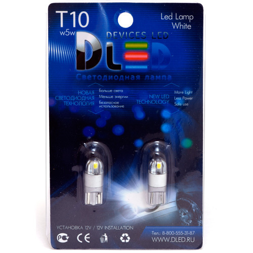 

Светодиодная автомобильная лампа T10 - W5W - 3W 2 SMD 3030 (Комплект 2 лампы.), T10 - W5W - 3W 2 SMD 3030
