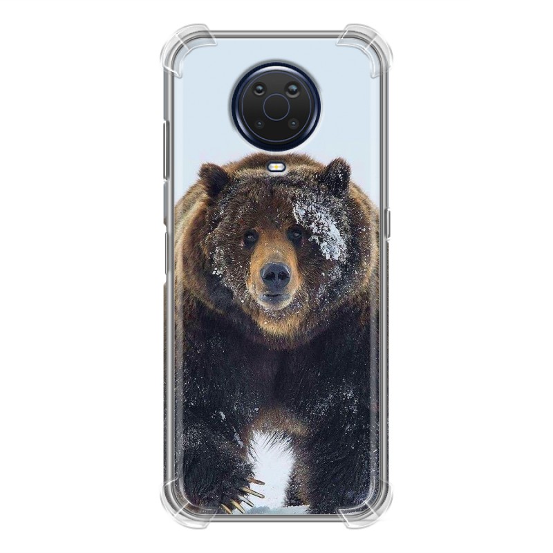 фото Дизайнерский силиконовый с усиленными углами чехол для nokia g20/g10 медведь 100gadgets