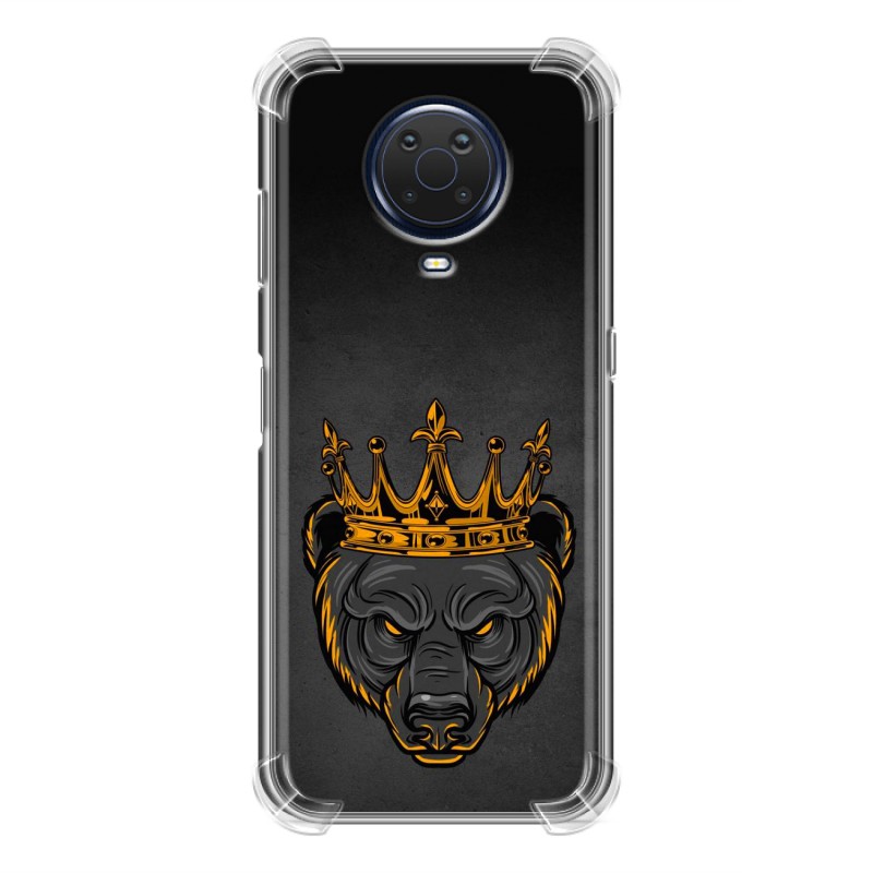 фото Дизайнерский силиконовый с усиленными углами чехол для nokia g20/g10 король медведь 100gadgets