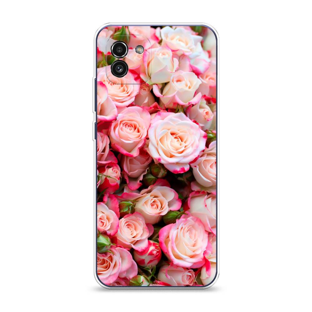 

Чехол на Samsung Galaxy A03 "Много роз", Розовый, 2104950-2