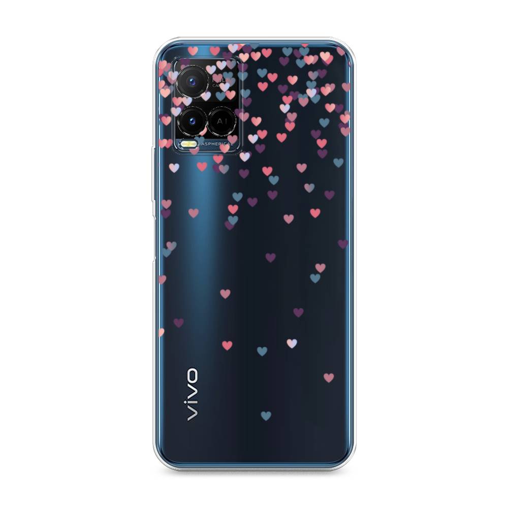 

Чехол на Vivo Y33s "Посыпка сердечки", Розовый;фиолетовый, 265050-3