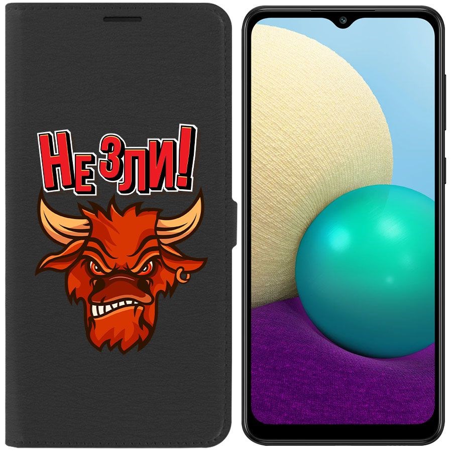 

Чехол-книжка Krutoff Eco Book для Samsung Galaxy A02 (A022) Не зли! (черный)