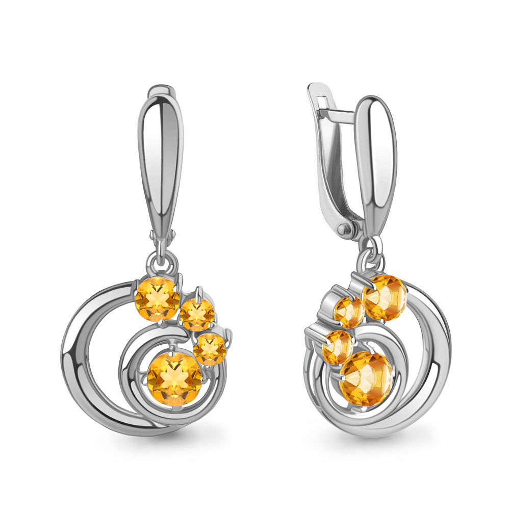 

Серьги из серебра с цитрином Aquamarine Aquamarine 4784606_925_р, 4784606_925_р