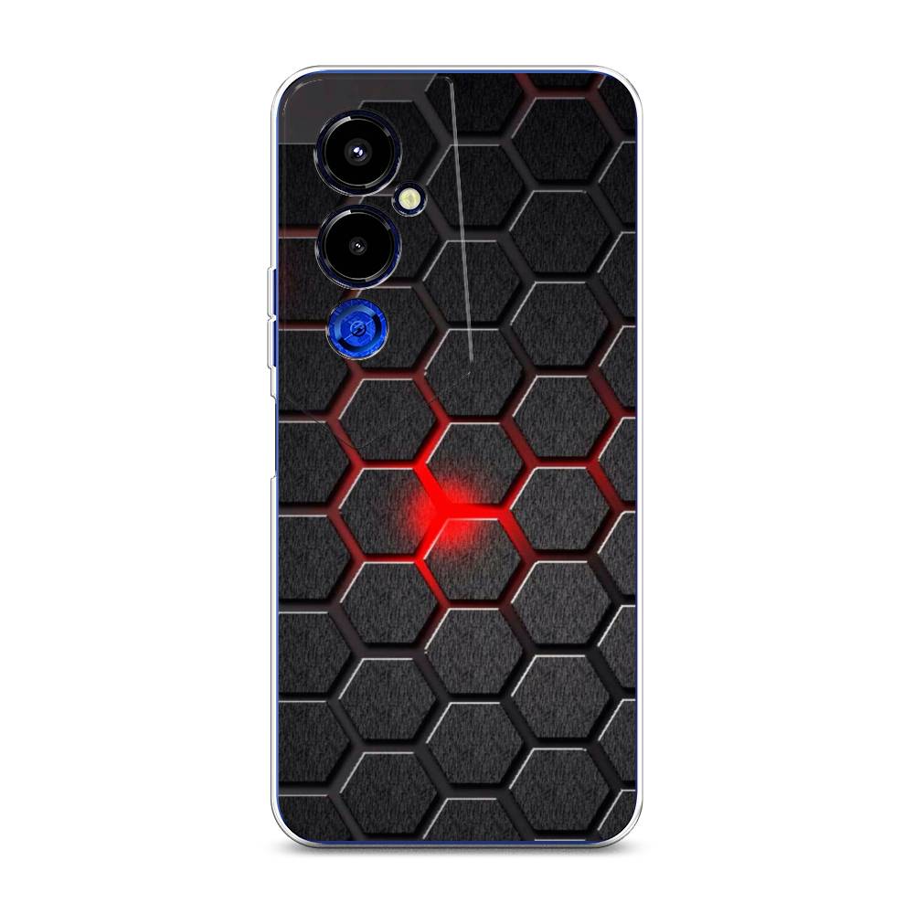 

Чехол на Tecno Pova 4 Pro "Соты красные", Красный;черный;серый, 302650-3