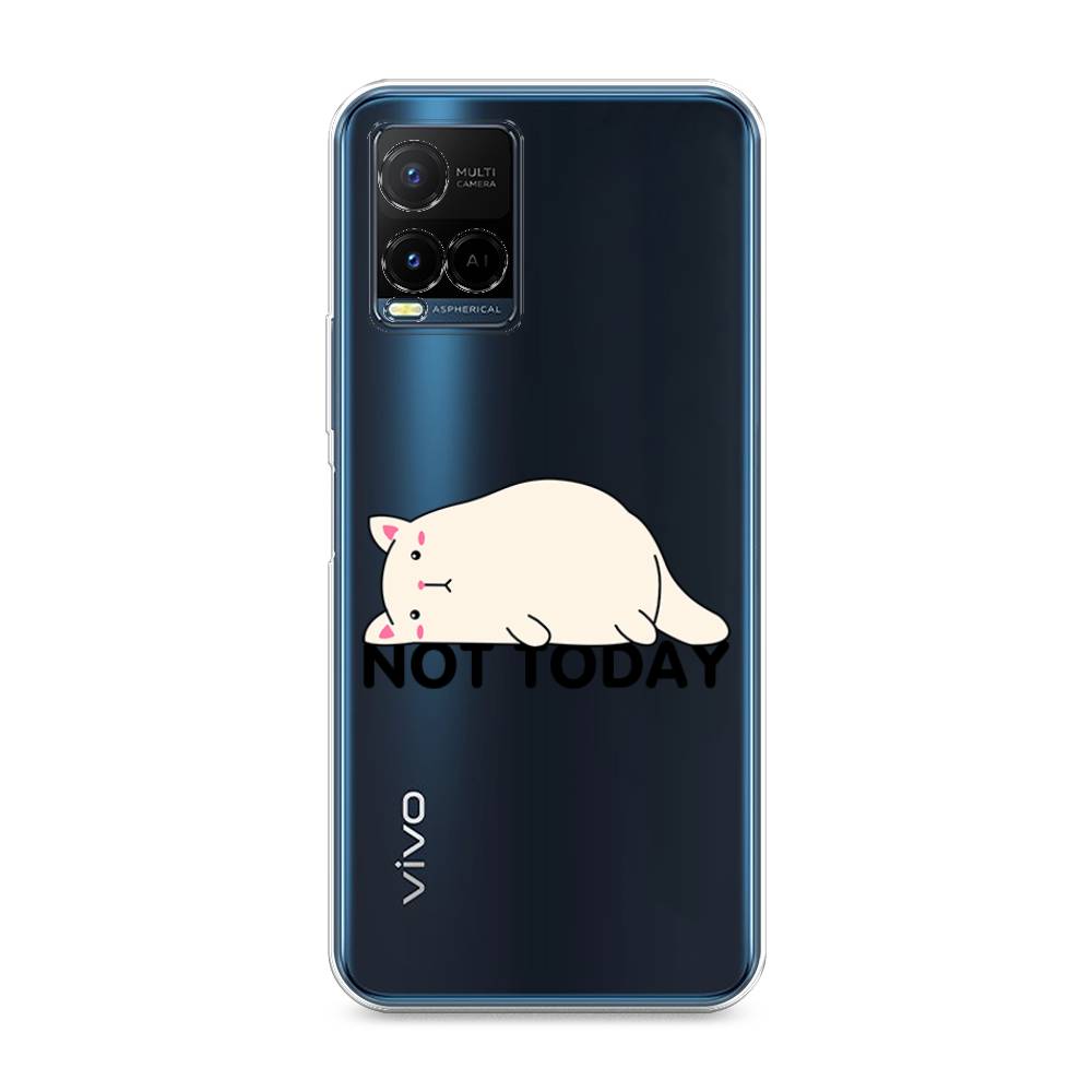 

Чехол на Vivo Y33s "Cat not today", Белый;розовый;черный, 265050-1