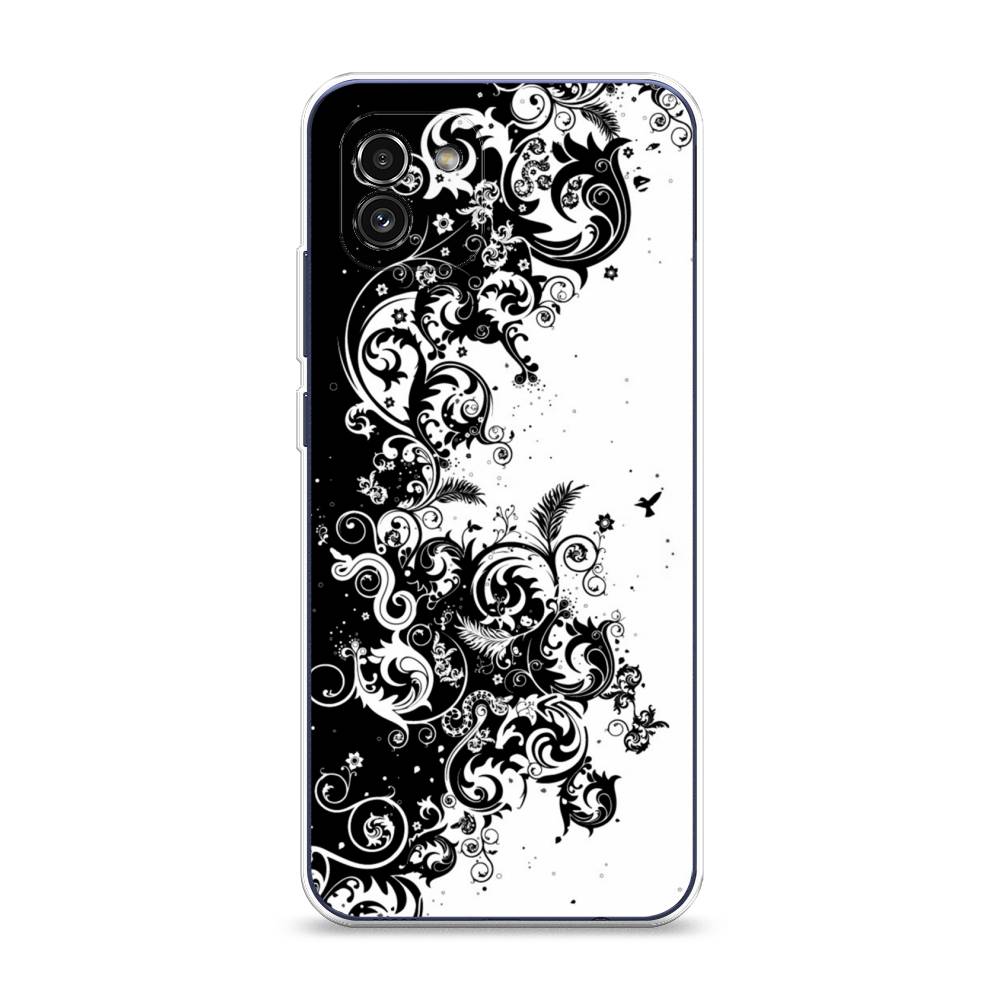 

Чехол на Samsung Galaxy A03 "Черно белый узор", Белый;черный;серый, 2104950-3