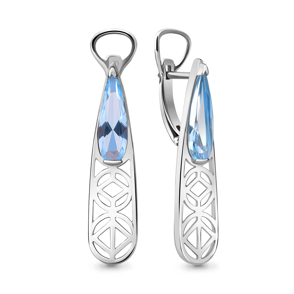 

Серьги из серебра с топазом искусственным Aquamarine Aquamarine 4784292_925_р, 4784292_925_р