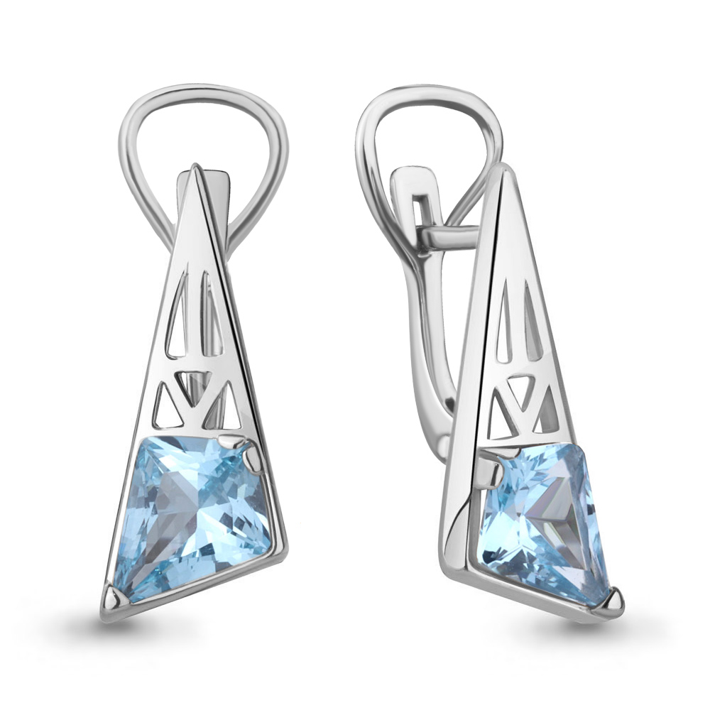 

Серьги из серебра с топазом искусственным Aquamarine Aquamarine 4784192_925_р, 4784192_925_р