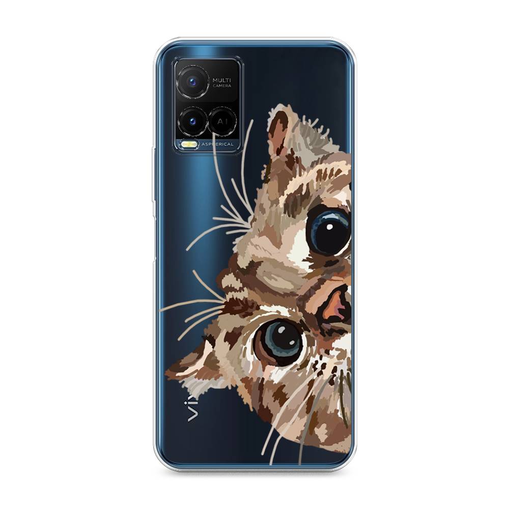 

Чехол на Vivo Y33s "Любопытный кот", Коричневый;синий;черный, 265050-1