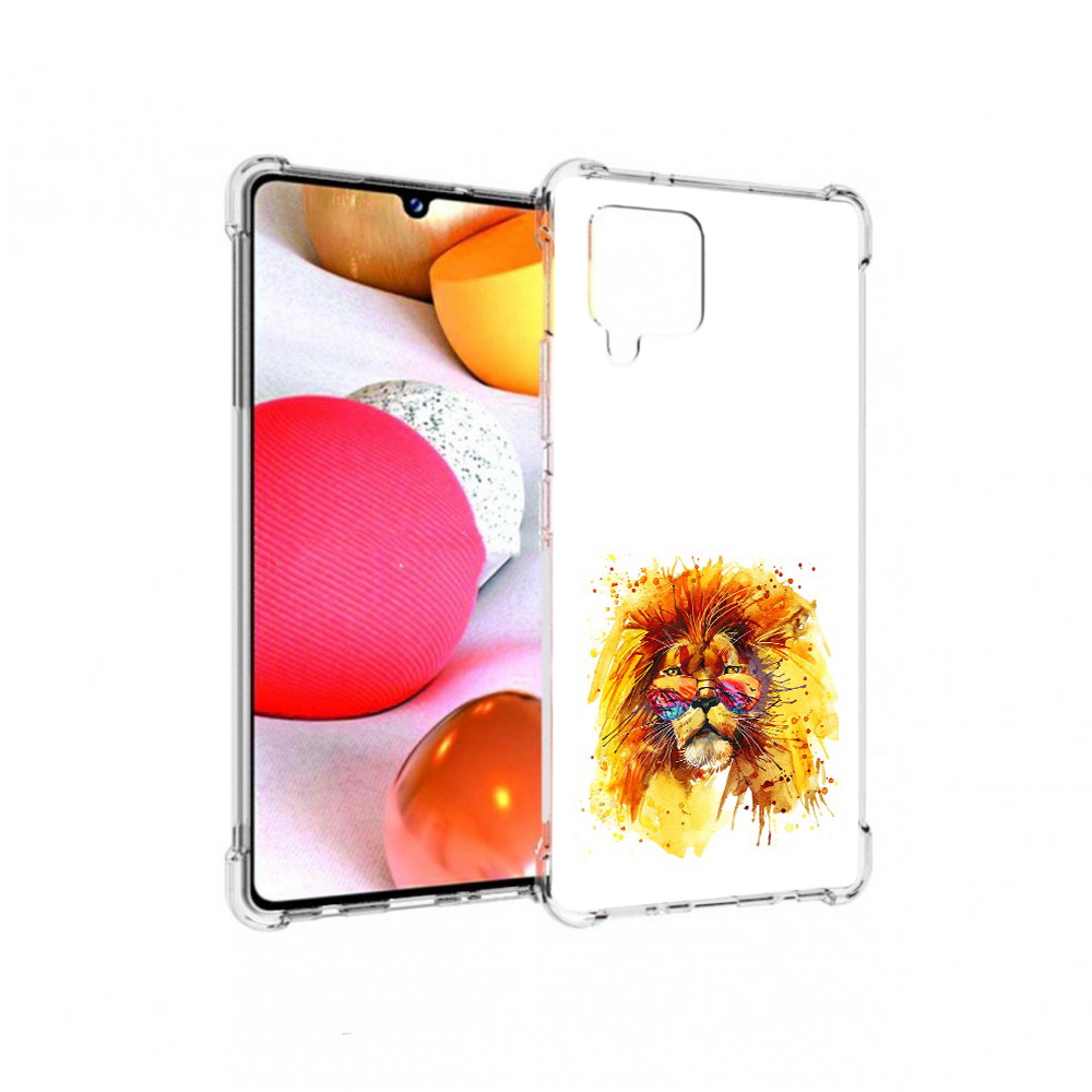 

Чехол MyPads Tocco для Samsung Galaxy A42 лев в очках (PT226910.539.436), Прозрачный, Tocco