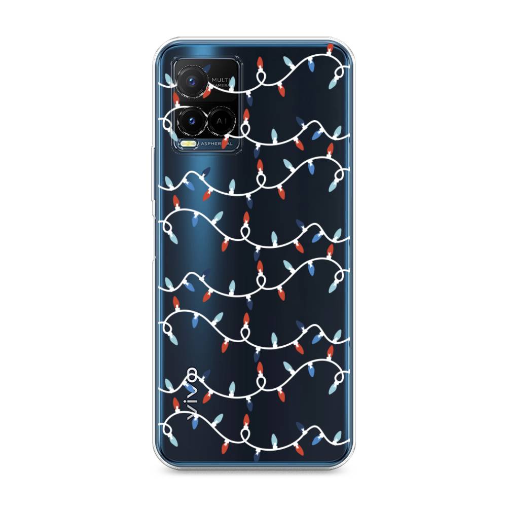 

Чехол на Vivo Y33s "Разноцветная гирлянда", Белый;красный;синий, 265050-5