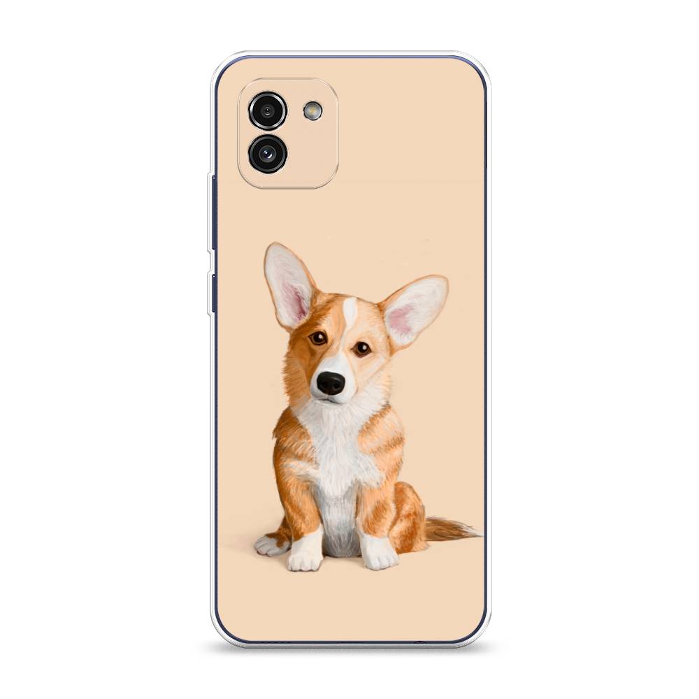 

Чехол на Samsung Galaxy A03 "Грустный Корги", Коричневый;бежевый, 2104950-1