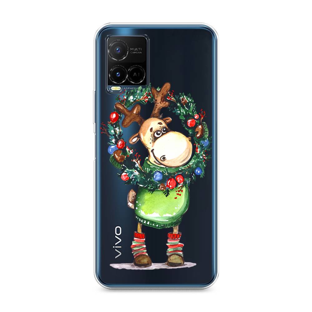

Чехол на Vivo Y33s "Олень с новогодним венком", 265050-4