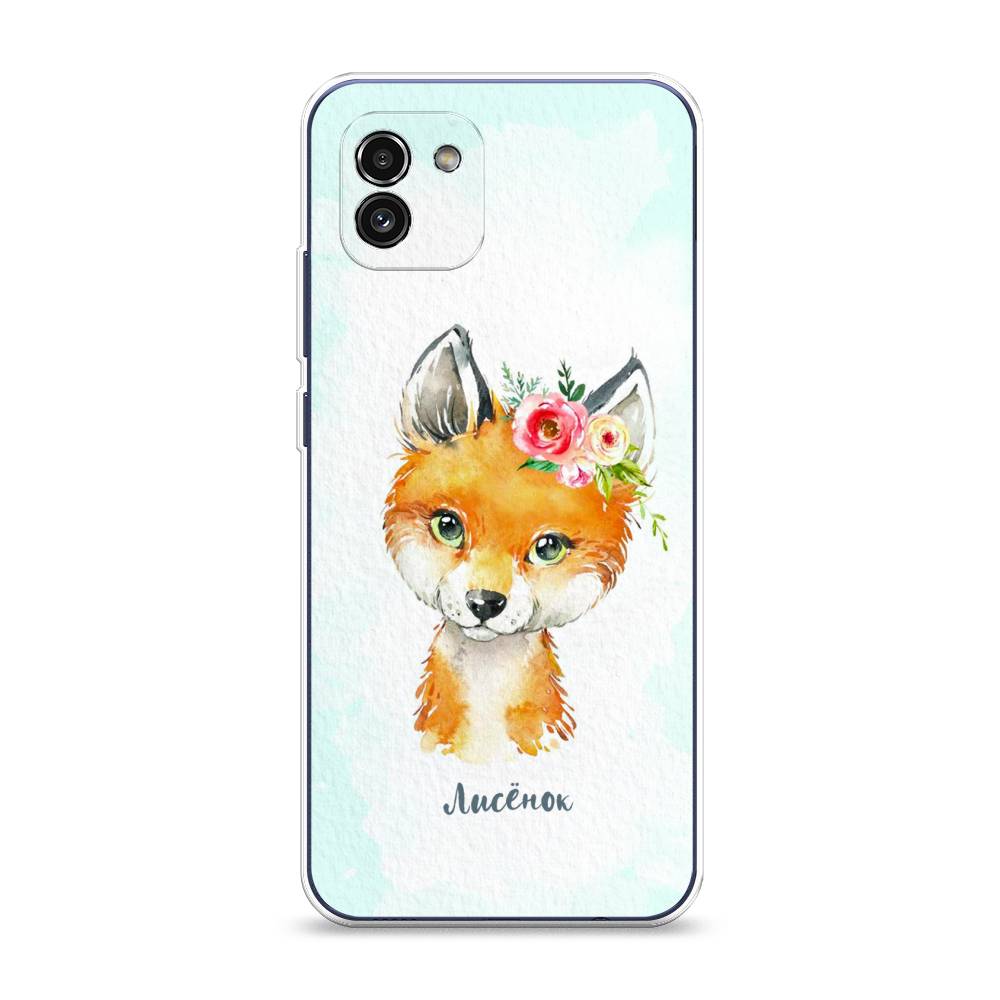 

Чехол на Samsung Galaxy A03 "Мой лисёнок", Голубой;оранжевый, 2104950-1