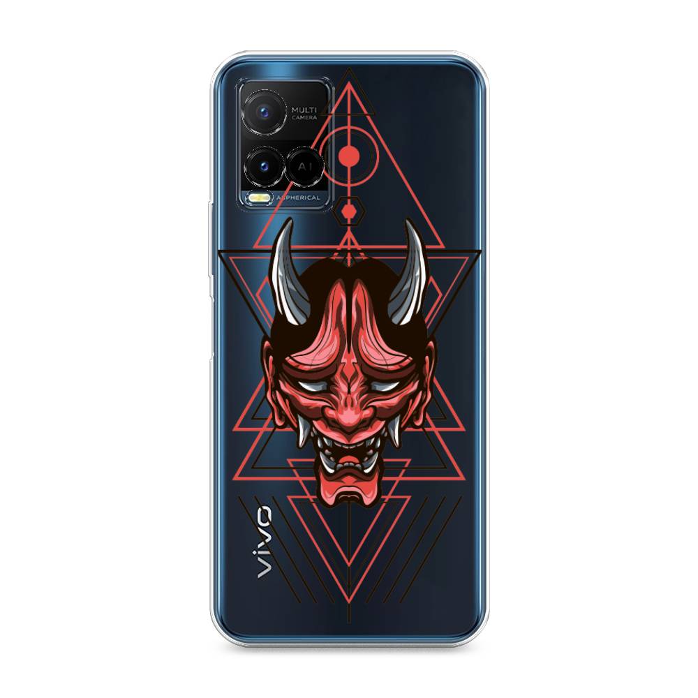 

Чехол на Vivo Y33s "Hanya Oni mask", Серый;красный;черный, 265050-4