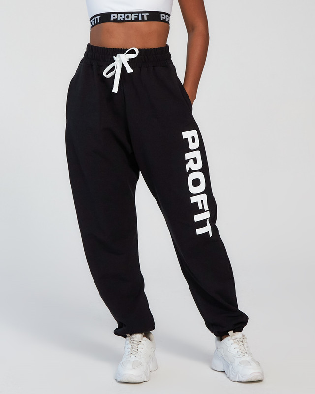 фото Спортивные брюки женские profit bp.011 черные 48