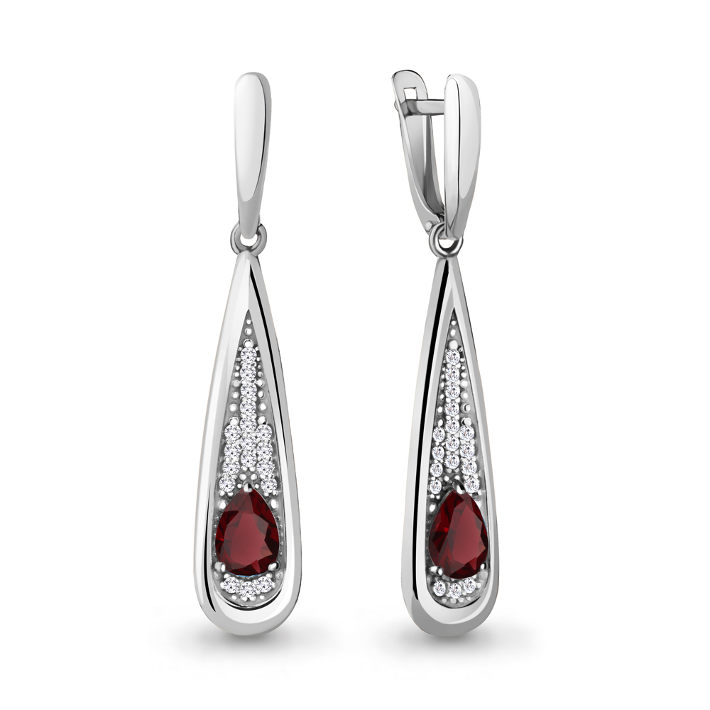 

Серьги из серебра с гранатом Aquamarine Aquamarine 4783003А_925_р, 4783003А_925_р
