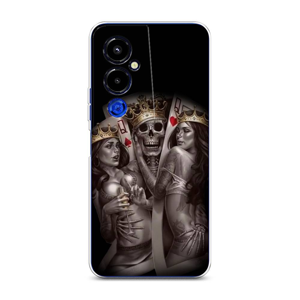 

Чехол на Tecno Pova 4 Pro "Карты король и королевы", Серый;желтый, 302650-6