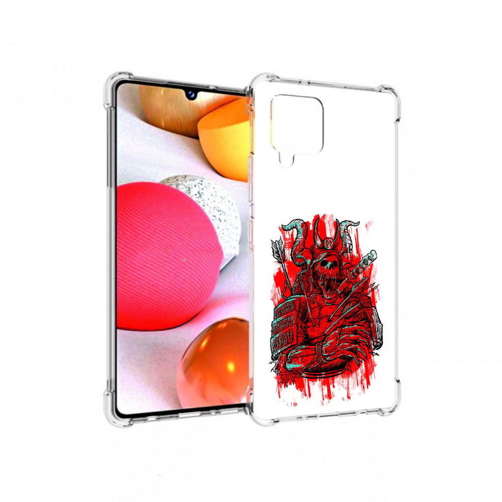 

Чехол MyPads Tocco для Samsung Galaxy A42 красный скелет воин (PT226910.539.413), Прозрачный, Tocco