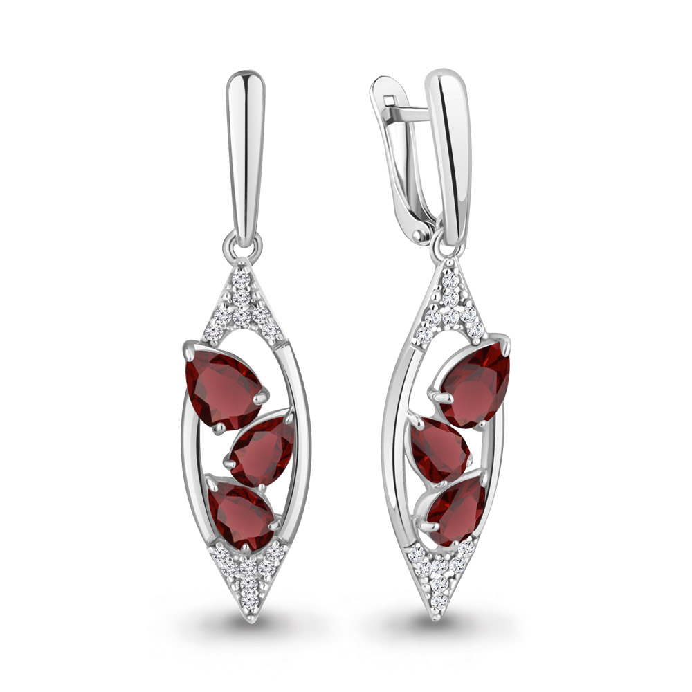 

Серьги из серебра с гранатом Aquamarine Aquamarine 4782903А_925_р, 4782903А_925_р