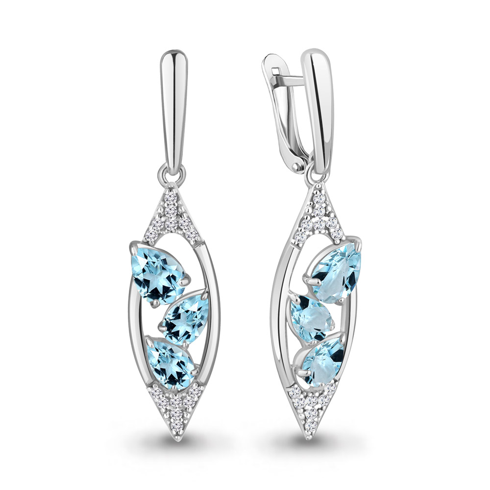

Серьги из серебра с топазом Aquamarine Aquamarine 4782902А_925_р, 4782902А_925_р