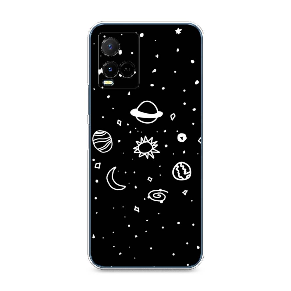 

Чехол на Vivo Y33s "Дудл солнечной системы", Бежевый;серый, 265050-2