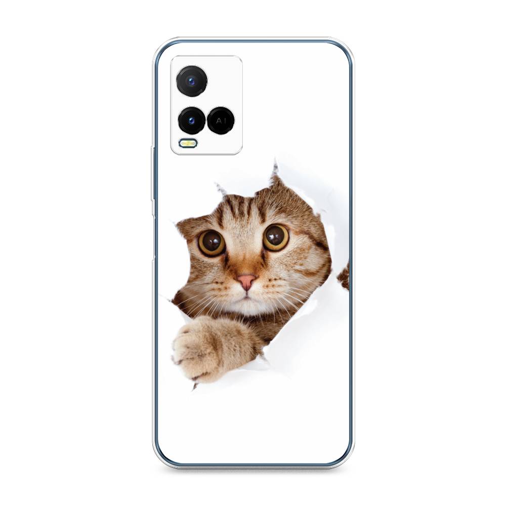

Чехол на Vivo Y33s "Кот и бумага", Белый;коричневый, 265050-1